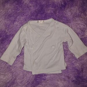 Kissy Kissy Light Blue Striped Wrap Shirt Pima Cotton